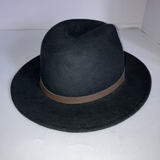 SCALA Classico Four Seasons Felt Dorfman Pacific Black 100 Wool Fedora Hat