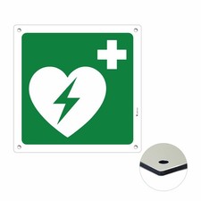 DEFIBRILLATORE quadrato |  Cartello in alluminio composito da 3 mm spessore