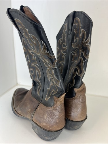 Tony Lama Boots Men’s Sz 12 D Brown Leather RR4001 Cowboy Western Oil Resisting - Picture 4 of 6