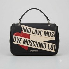 Love Moschino Borsa a mano donna ecopelle nera logo cuore chiusura magnetica