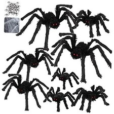 10 Pack Halloween Spider Decorations with 8 Giant Spider Halloween Spiders 400