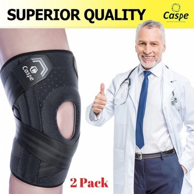 Caspe 2Pack Adjustable Knee Brace Compression Support for Sport Arthritis Relief