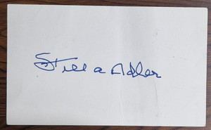 Hand-signed autograph Stella Adler (1901-1992) actress and acting teacher