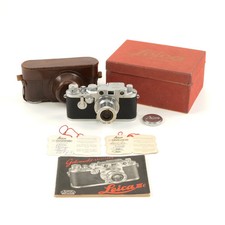 LEICA IIIC CONVERSION IIIF + LEITZ 50MM F3.5 ELMAR + BOX EXTREMELY NICE NUMBER !