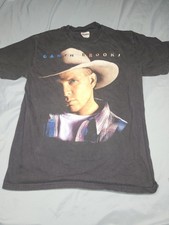 Vtg 90s Garth Brooks Country Music Black Double Sided Tour T-Shirt USA Adult M