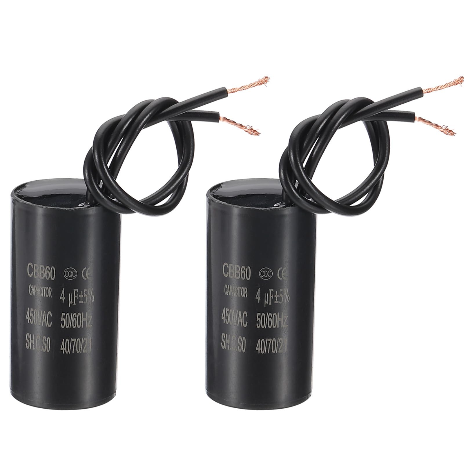 Condensateur CBB60 4uf pour moteur AC 450V avec câbles à 2 fils