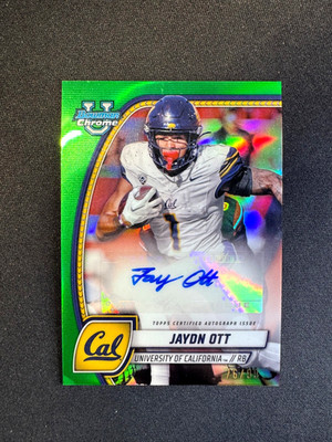 2024 Bowman University Chrome Jaydn Ott Auto Green HOLO #PA-JOT Sooners #d 76/99