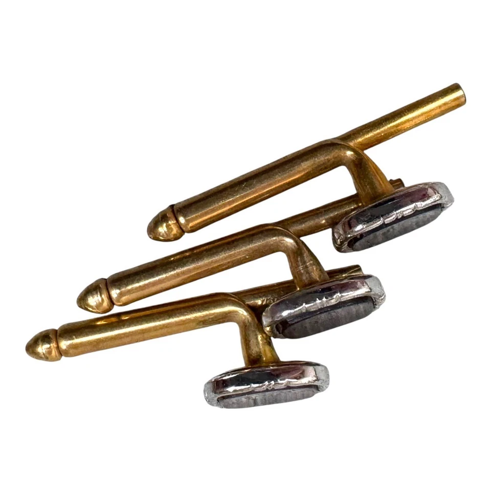 SINGLES (3) 5/16" Gris Cuadrado MOP Vintage Formal Esmoquin Baile de graduación Camisa Tachuela Cuadrada Foto 2 de 4