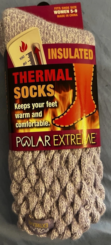 POLAR EXTREME ~ Insulated Thermal Socks ~ Shoe Size Women 5-9 ~ PURPLE MARLED - Image 2 of 2