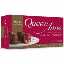 Queen Anne Chocolate Covered Whole Cherry Candies 10 Count Gift Box 6.6 Oz