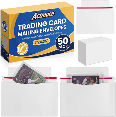 50 Pack Mailer Trading Card Envelopes 7 X 4.35 Trading Card Mailers for Shipping