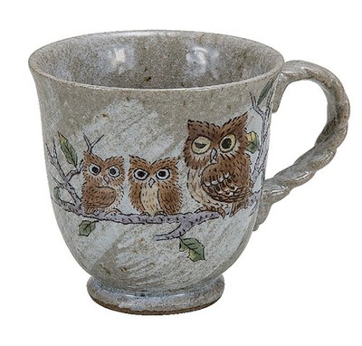 Kutani Ware Mug, Owl Design, K9-922_