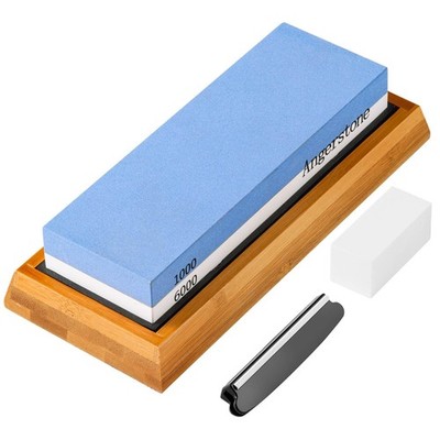 Angerstone Premium Knife Sharpening Stone Whetstone 1000/6000 Grit,... Fas