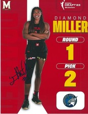 DIAMOND MILLER Signed 8.5 x 11 Photo WNBA Basketball CONNECTICUT SUN Maryland