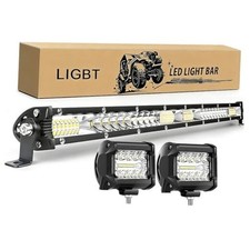 LED Light Bars Kit White 21 Inch 204W Slim White 1x 21inch bar 2x 4inch pod