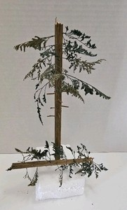 Handmade O Scale / G Scale Pine Tree, broken / felled, 10" Tall -  NICE