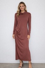 Athleta  Dress Womens Size S Rust Ruched Midi  Bodycon Athleisure