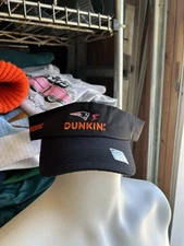 NEW England Patriots Runs On Dunkin Donuts Football Hat Visor Black NFL Logo