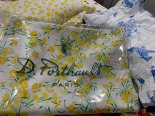 D. Porthault France NWT 1pc F/Q Duvet Cover 100% Printed Percale Buttons