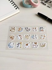 Cute Kawaii Cat Sticker Sheet - Tiny Kitten Vinyl Decals - Aesthetic Planner Sti