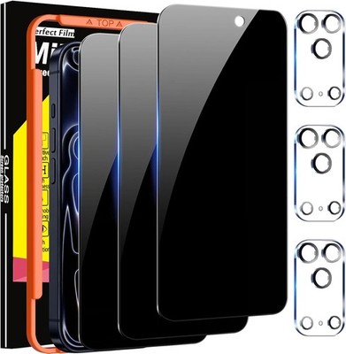Para iPhone 17 Pro Max 3+3 Protector De Pantalla Privacidad AntiEspia y Camara
