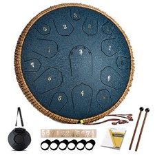 HOPWELL Steel Tongue Drum - 14 Inch 15 Note Tongue Drum - Hand Pan Drum