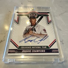 Panini 2022 USA Baseball Stars & Stripes Reggie Crawford RC Auto Blue Ink /399