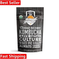 ORGANIC Kombucha SCOBY With Twelve Ounces of Starter Tea - Live Starter Cultu...