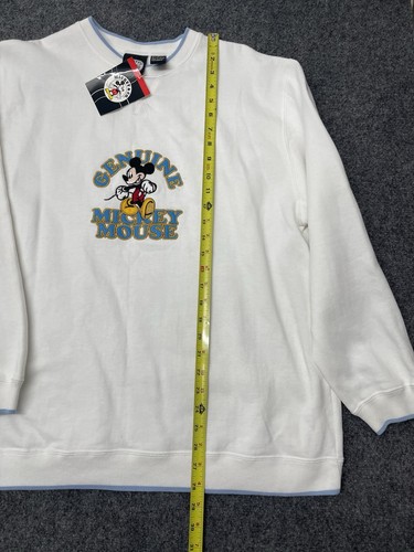Felpa girocollo vintage Disney Topolino ricamata Jerry Leigh grande bianca - Foto 5 di 12
