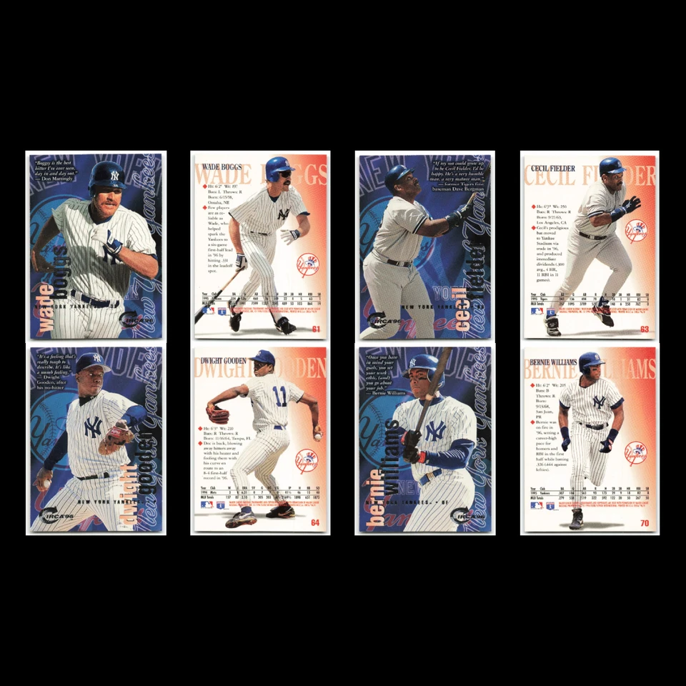 Lote 41 tarjetas de béisbol de los Yankees de Nueva York Circa Wade Boggs casi nuevo béisbol MLB Foto 3 de 4