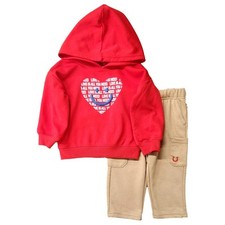 Infant  Toddler Boys Red Valentine Love Outfit Sweatshirt  Pants Set