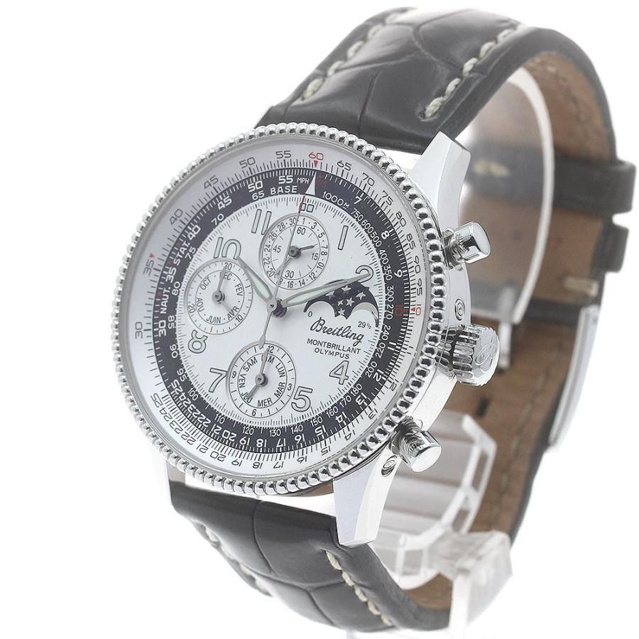 BREITLING NAVITIMER MONTBRILLANT OLYMPUS A19350 42mm SS White Dial #C143