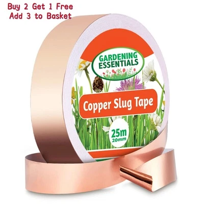 25M 20mm Copper Tape Self Adhesive Foil EMI Shielding Slug Conductive Repellent