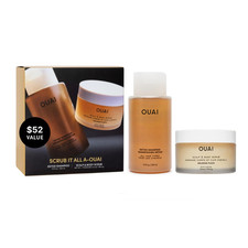 OUAI Hair Care Set - Clarifying Shampoo  Exfoliating Scalp Scrub - Deep Cleansi