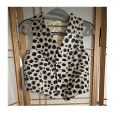 Vintage Handmade XS Faux Fur Animal Print Ves...