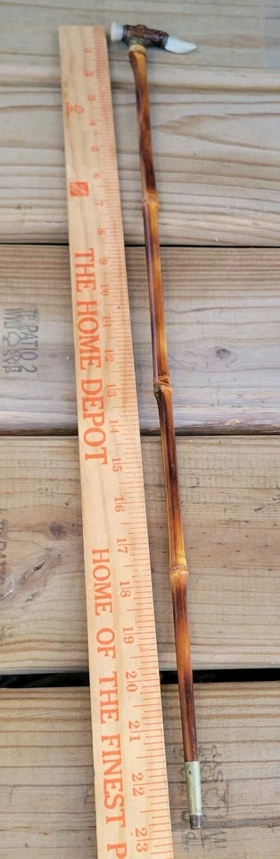  De colección. Antiguo bastón de bambú madreperla bastón decorativo arma de bastón  Foto 4 de 4