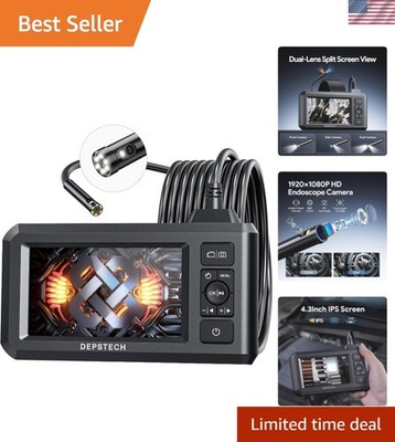 Dual Lens Industrial Endoscope, 1080P Digital Borescope Inspection Camera, 7....