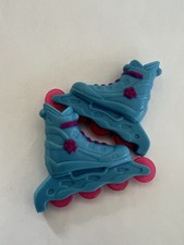 Vintage 90 s Barbie Doll Roller Blades Teal And Pink A327