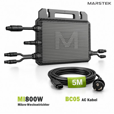 Balkonkraftwerk Wechselrichter 800Watt MARSTEK SATURN M2-800 mit 5m Kabel