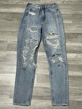 American Eagle Outfitters Women s Highest Rise Mom Jeans Distressed Size 00