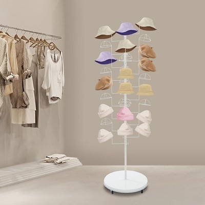 68.9in Metal Hat Rack, Freestanding Hat Display Stand, Standing Hat Display Rack
