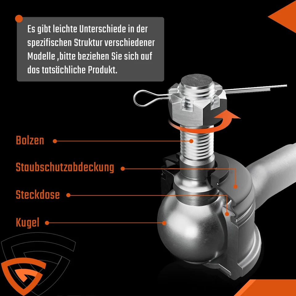 Tie Rod + Steering Boot Suitable For VW New Beetle Cabriolet 1Y7 Front L+R - Image 4 of 4