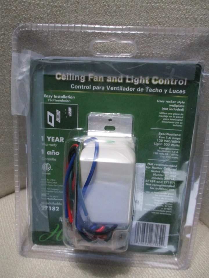 Hunter吊扇和灯控制全风扇3速风扇/灯双滑27182 — 第 3/3 张图片