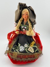 Vintage French Female Celluloid Dress Doll Costume Embroidered Dress