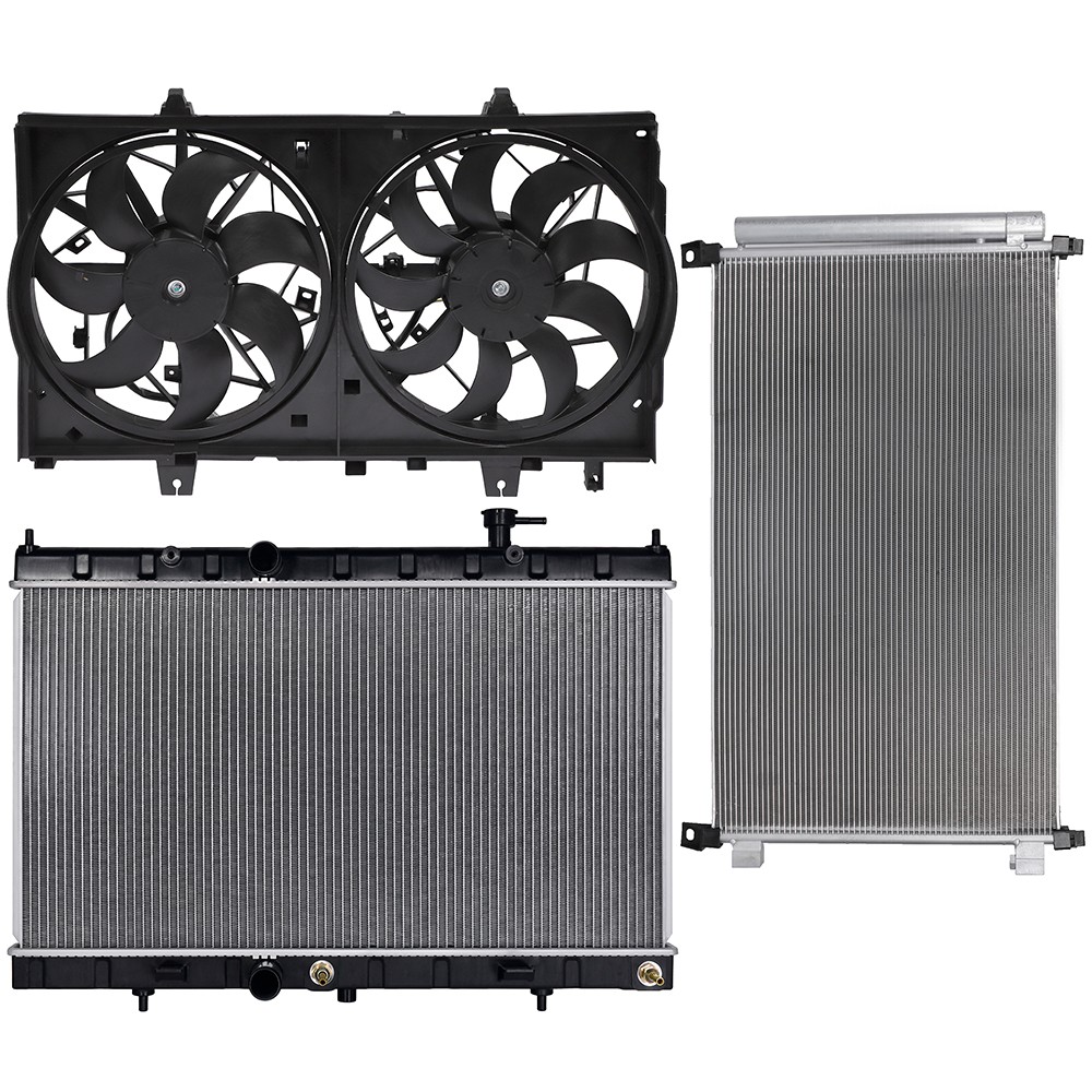 1Pcs Electric Radiator Condenser Cooling Fan Kit For 2014 2015-2018 Nissan Rogue