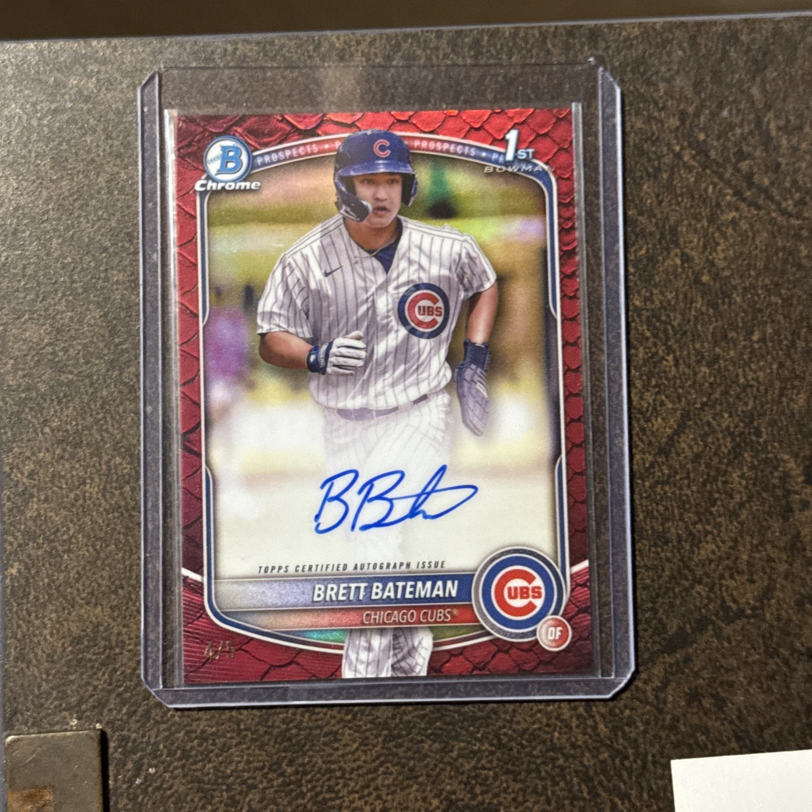 2025 Bowman Chrome Brett Bateman RED REPTILIAN REF Auto #4/5 SSP 1st Bowman