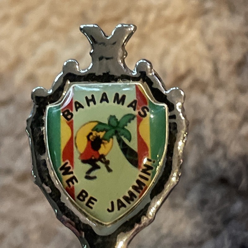 Bahamas Vintage Souvenir Spoon Collectible Silvertone “We Be Jammin” 5”