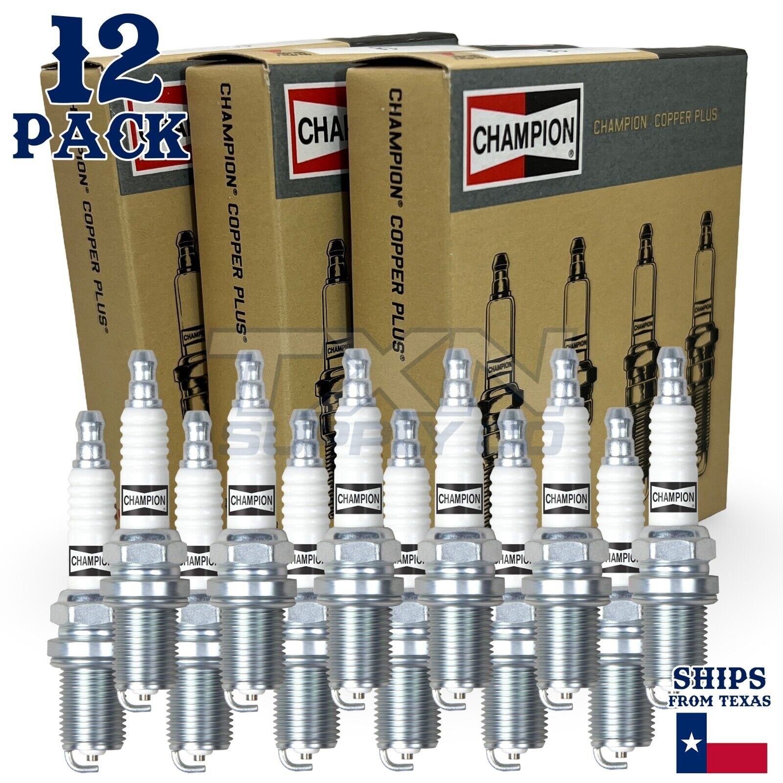 12 Pack Champion Copper Plus Spark Plugs for 1994-1995 BMW 850CSi 5.6L V12