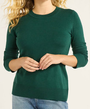 Free Assembly Womens Cozy Yarn Crewneck Sweater Long Sleeves Green Blast Size S