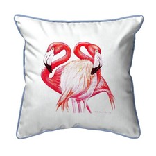 Betsy Drake Two Flamingos Large Indoor Outdoor Pillow 18x18